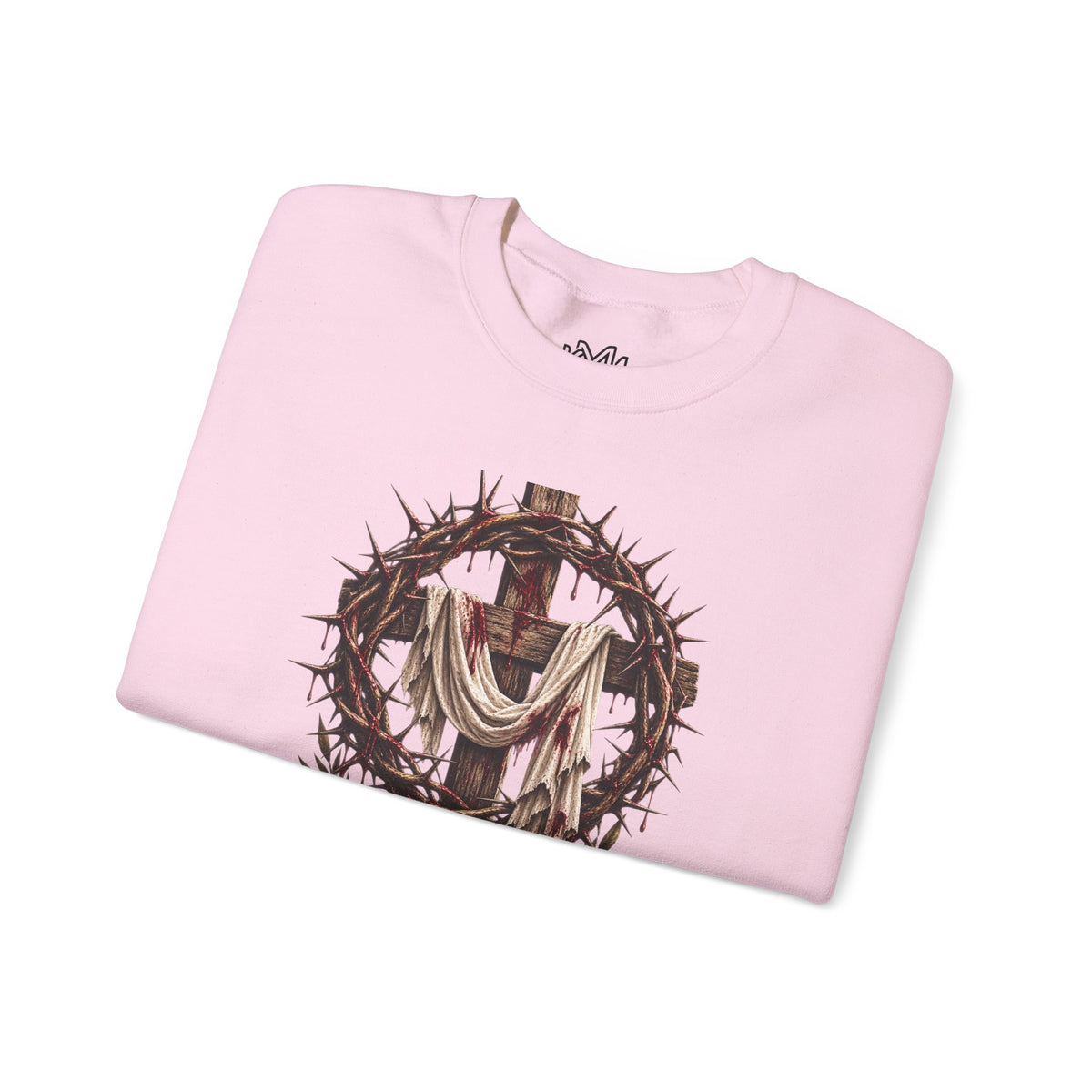 Redeemed Cross Sweatshirt — Christian Faith Crewneck (crown of thorns design)