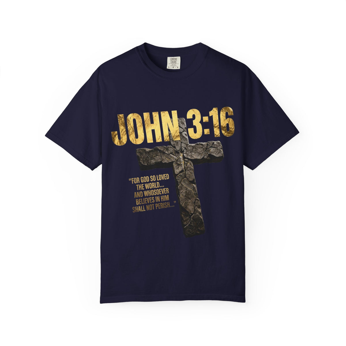 John 3:16 Cross T-Shirt — Christian Faith Scripture Tee