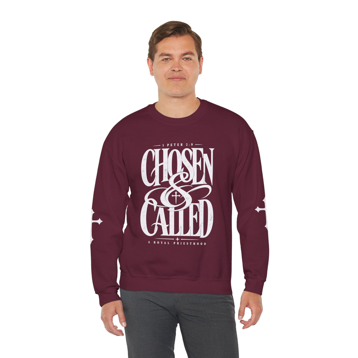 Chosen & Called Crewneck Sweatshirt — Christian Faith Apparel, 'A Royal Priesthood' Gospel Pullover