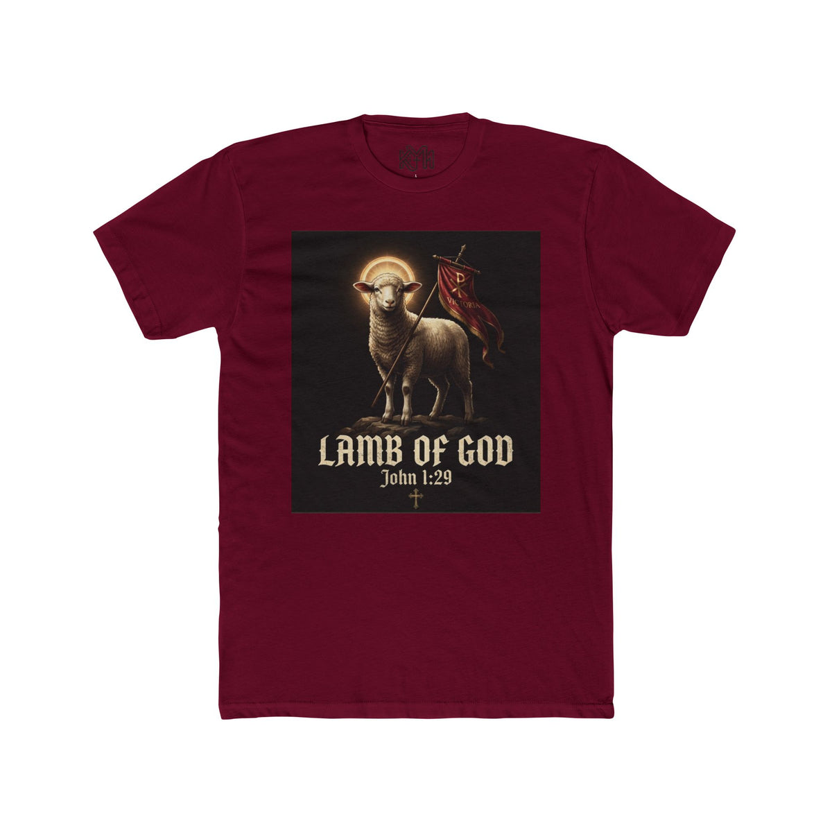Lamb of God Tee — 'John 1:29' Religious Christian T-Shirt with INRI Cross Back