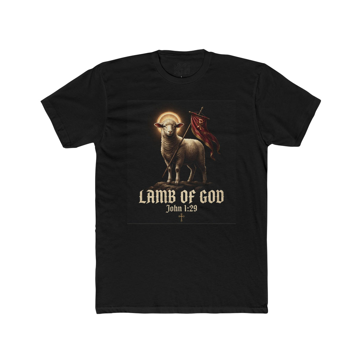 Lamb of God Tee — 'John 1:29' Religious Christian T-Shirt with INRI Cross Back