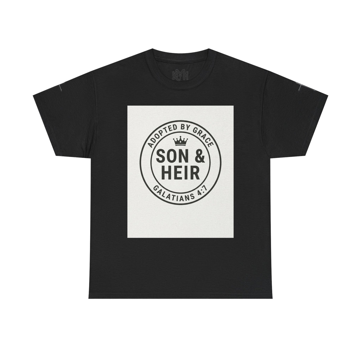 Christian Son & Heir T-Shirt — 'Adopted by Grace' Faith Tee with Jesus Prayer Design