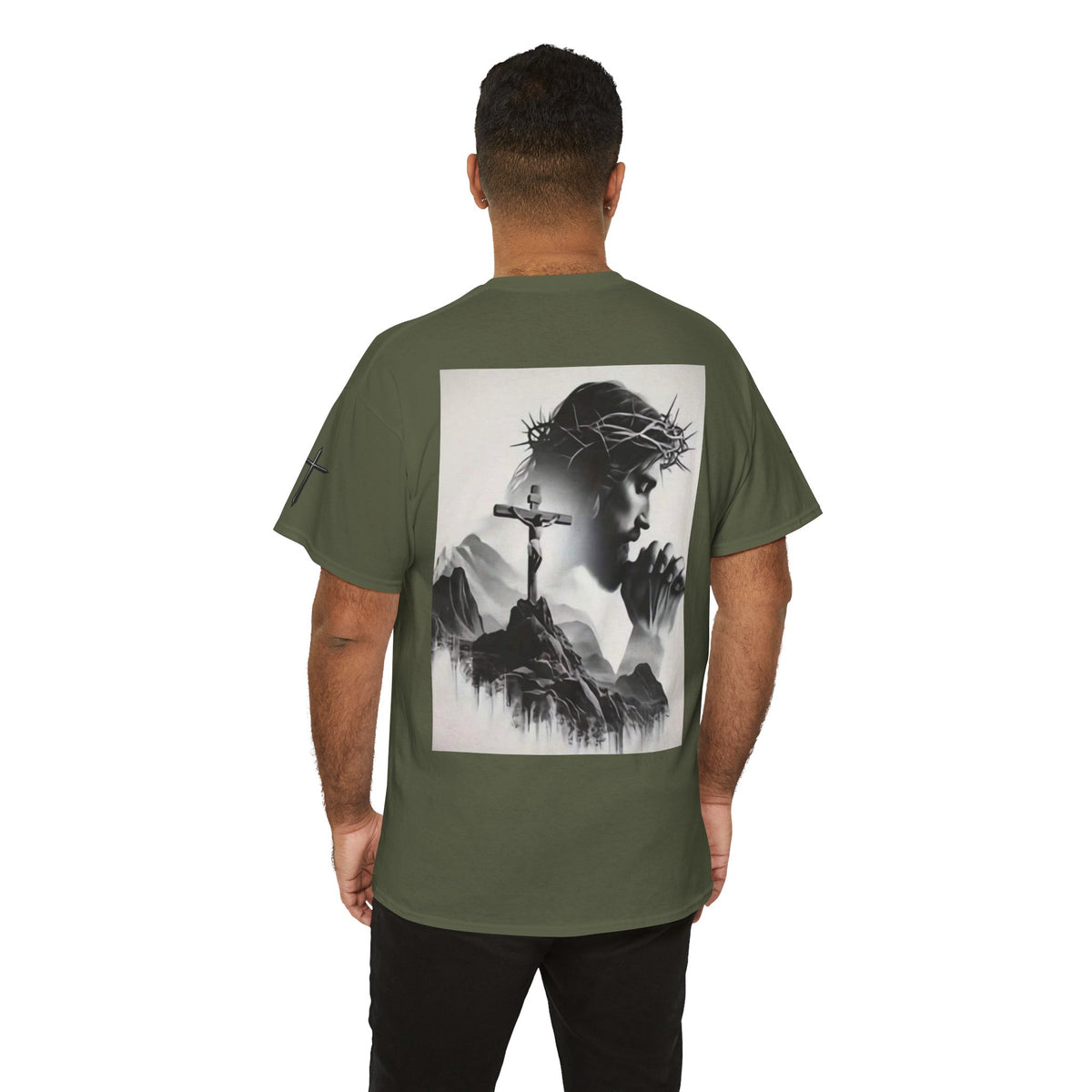 Christian Son & Heir T-Shirt — 'Adopted by Grace' Faith Tee with Jesus Prayer Design