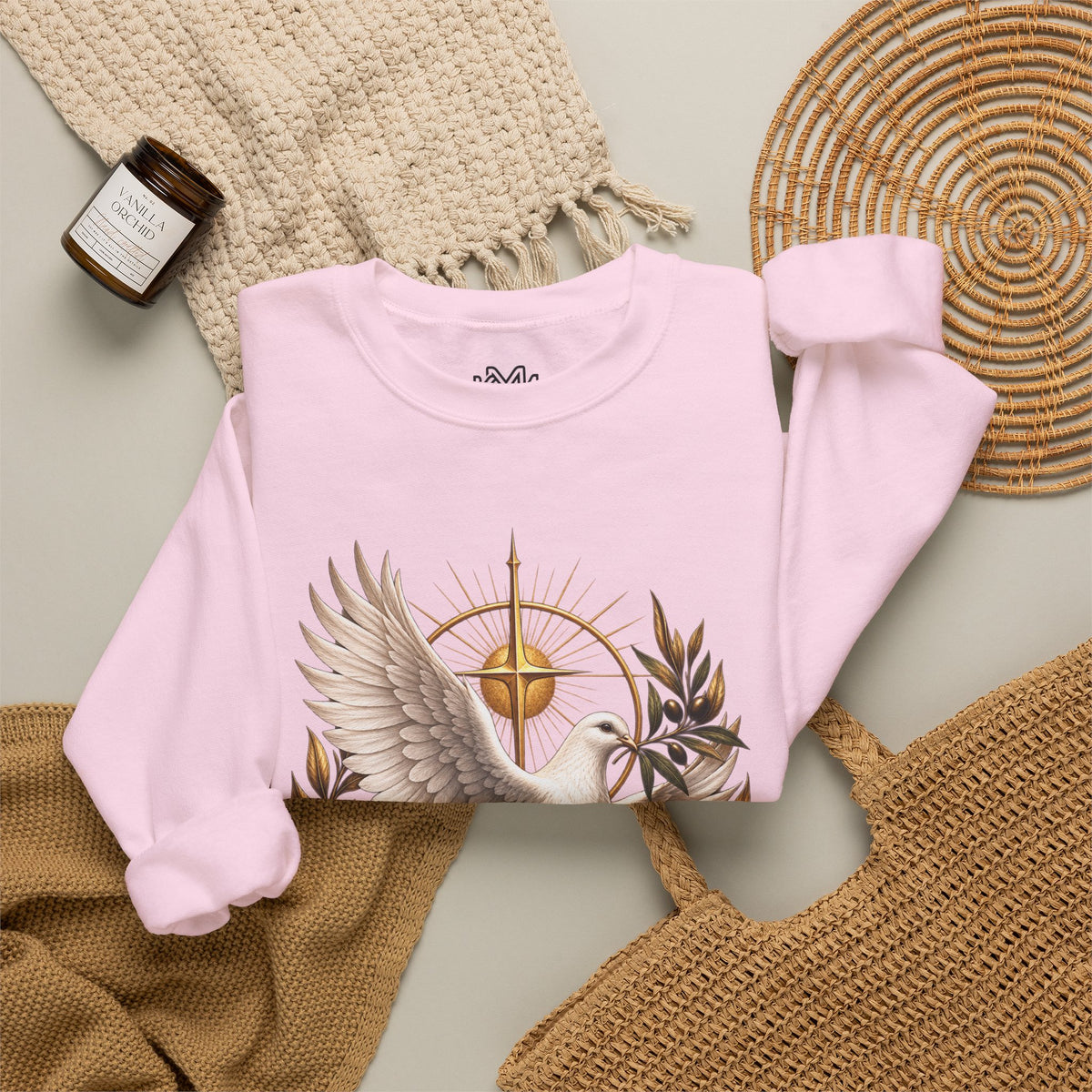 Peace Dove Crewneck Sweatshirt — Religious Christian Dove & Olive Branch Pullover