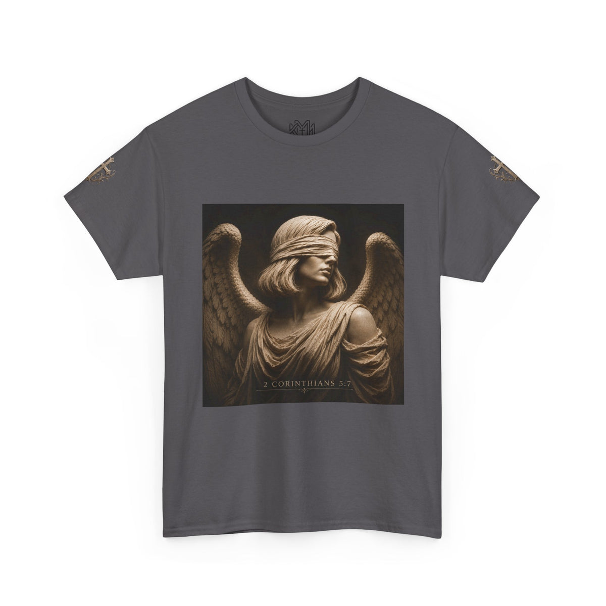 Angel Graphic Tee — "Walk by Faith, Not by Sight" Inspirational T‑Shirt