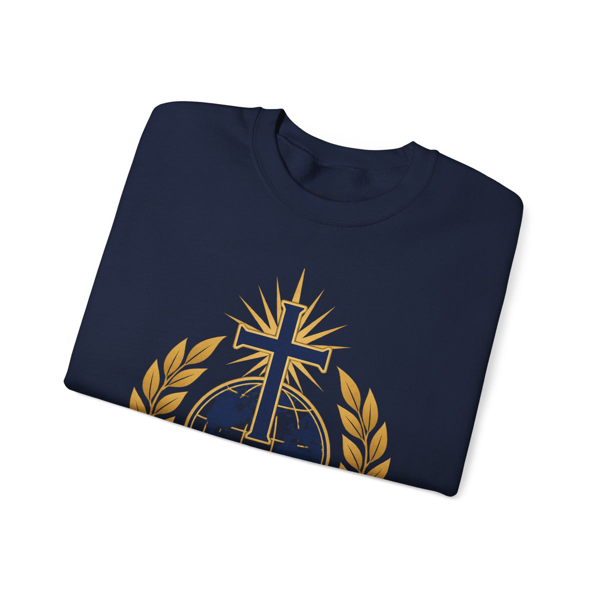 Great Commission Crewneck Sweatshirt — Christian Cross Globe Design