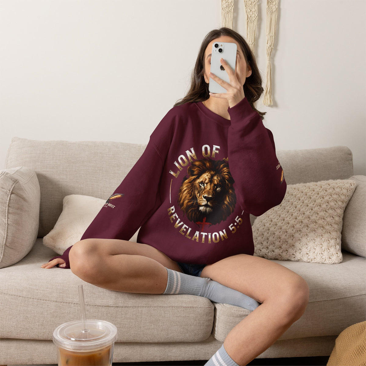 Lion of Judah Sweatshirt – "Revelation 5:5" Christian Crewneck