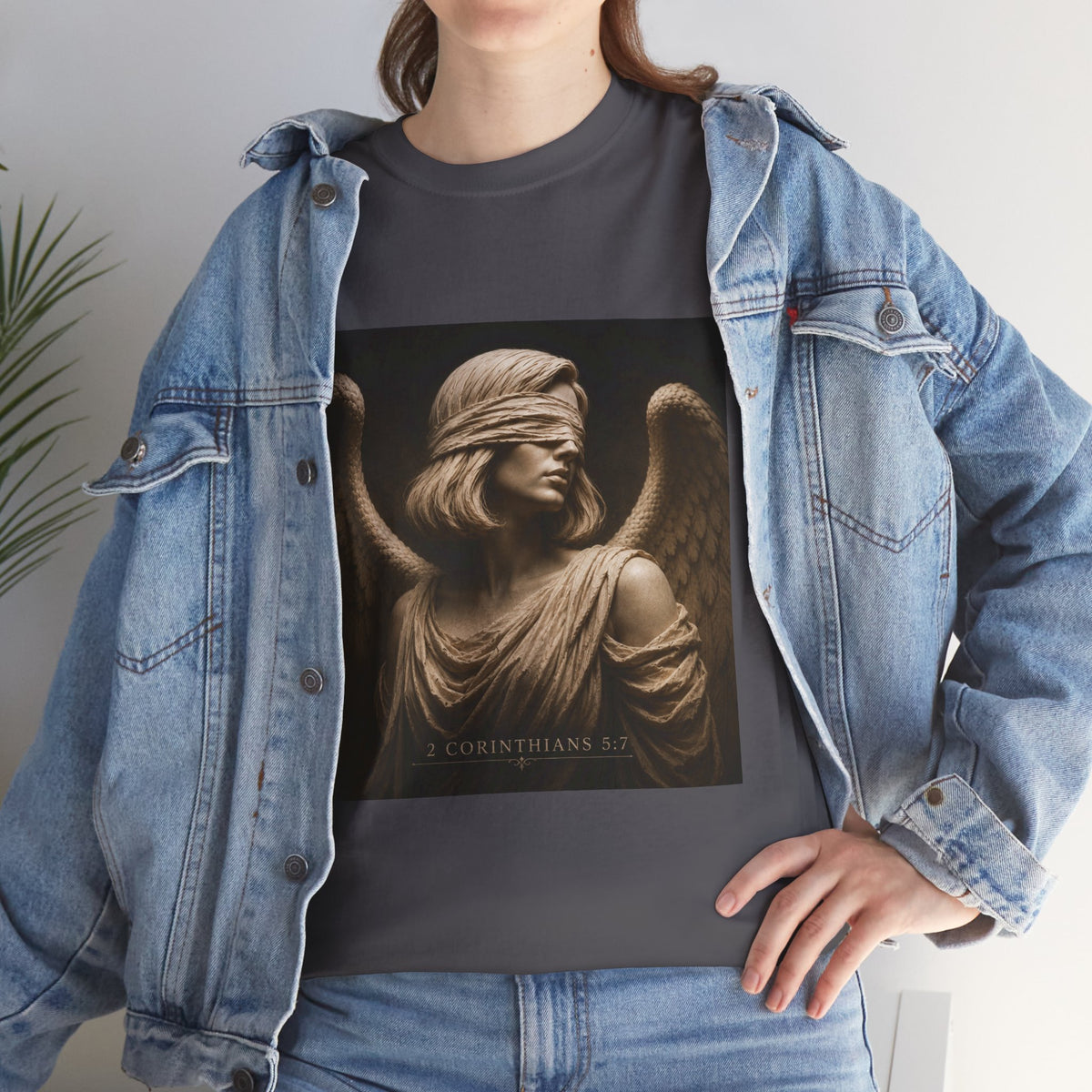 Angel Graphic Tee — "Walk by Faith, Not by Sight" Inspirational T‑Shirt