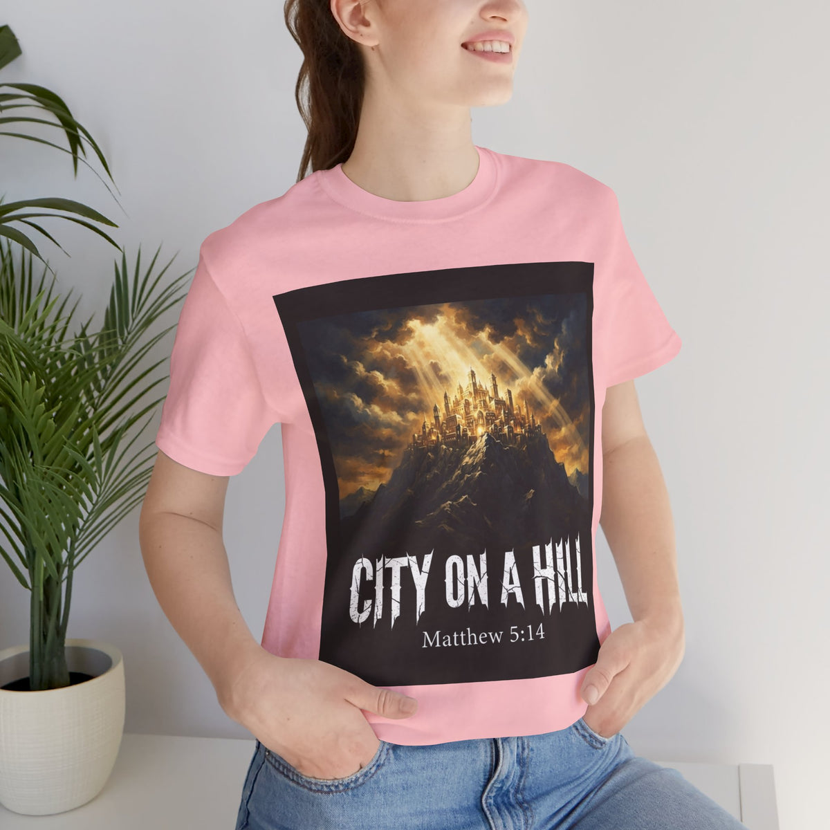 City on a Hill T-Shirt — Matthew 5:14 Christian Faith Tee