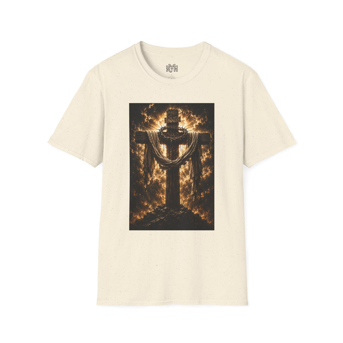 Fiery Cross Christian T-Shirt — Glowing Resurrection Design