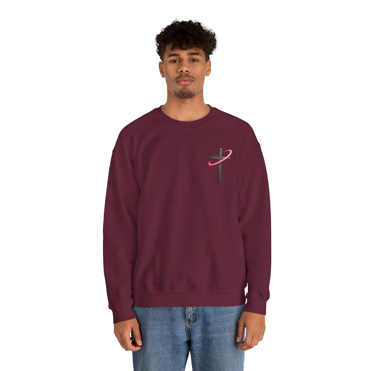 Christian Crewneck Sweatshirt — “With God All Things Are Possible” Inspirational Pullover