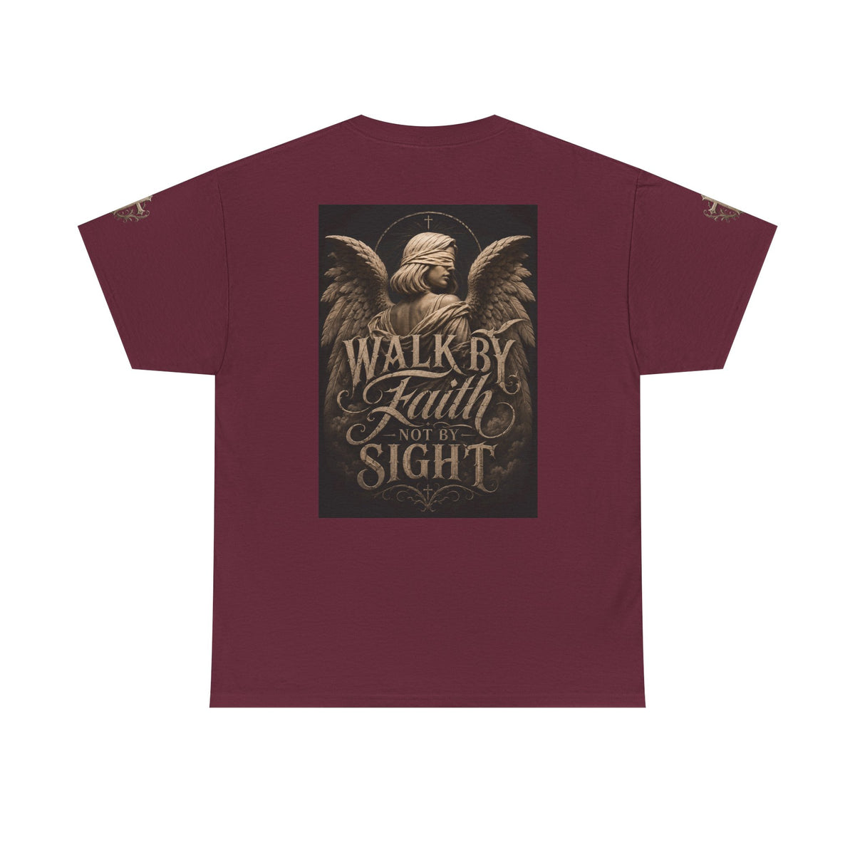 Angel Graphic Tee — "Walk by Faith, Not by Sight" Inspirational T‑Shirt