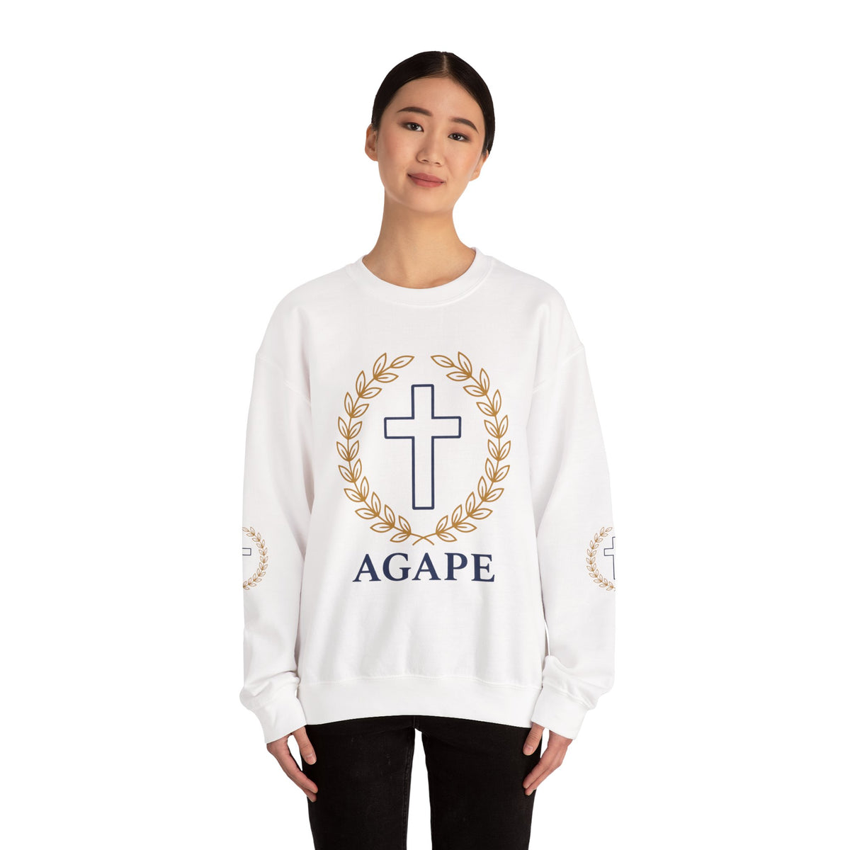 Agape Cross Crewneck Sweatshirt — Christian Faith Pullover