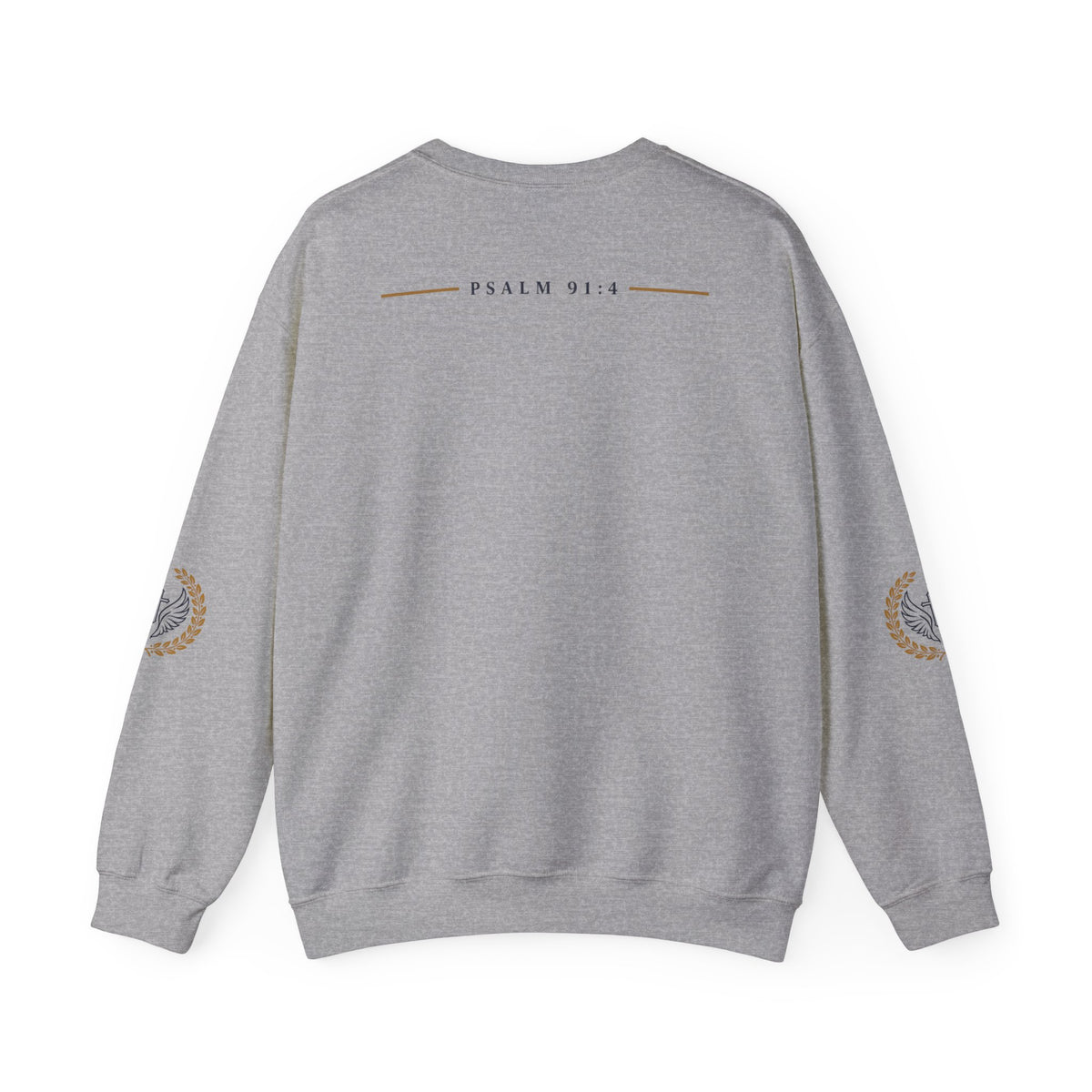 Religious Crewneck Sweatshirt – “Under His Wings” Psalm 91:4 Christian Pullover