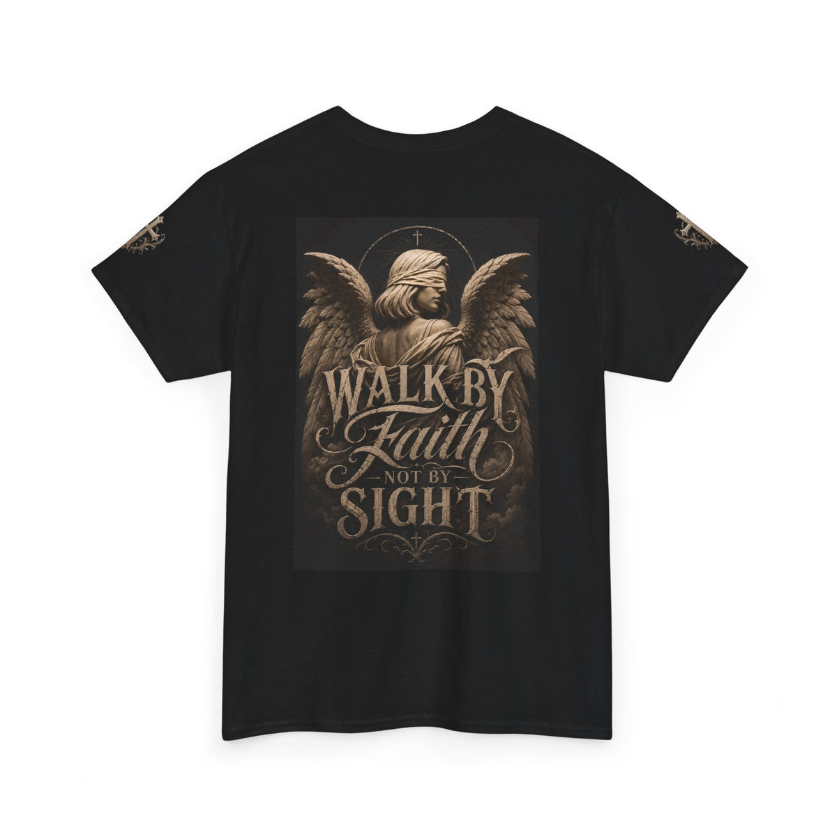 Angel Graphic Tee — "Walk by Faith, Not by Sight" Inspirational T‑Shirt