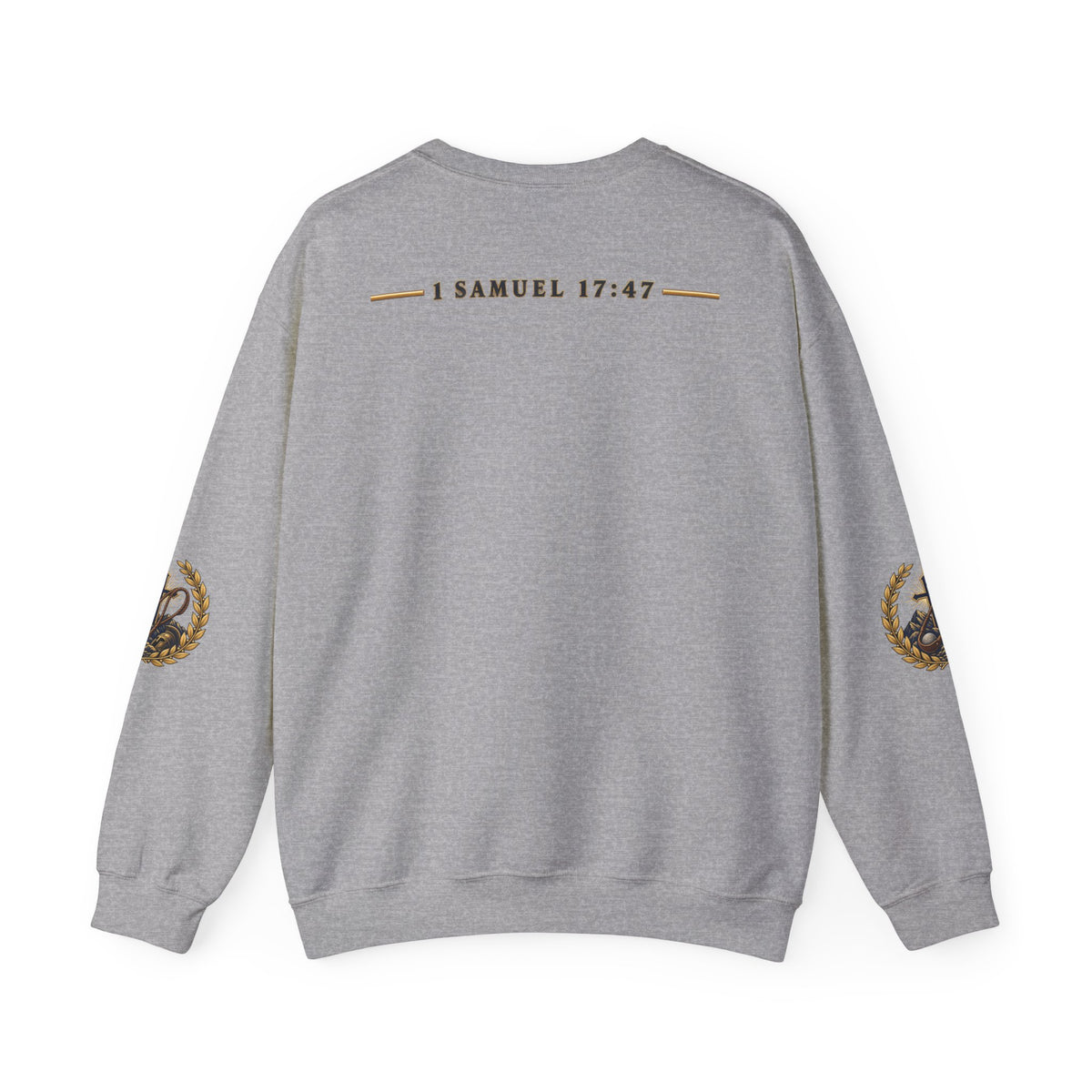 Religious Crewneck Sweatshirt — "The Battle Is The Lord's" (1 Samuel 17:47)