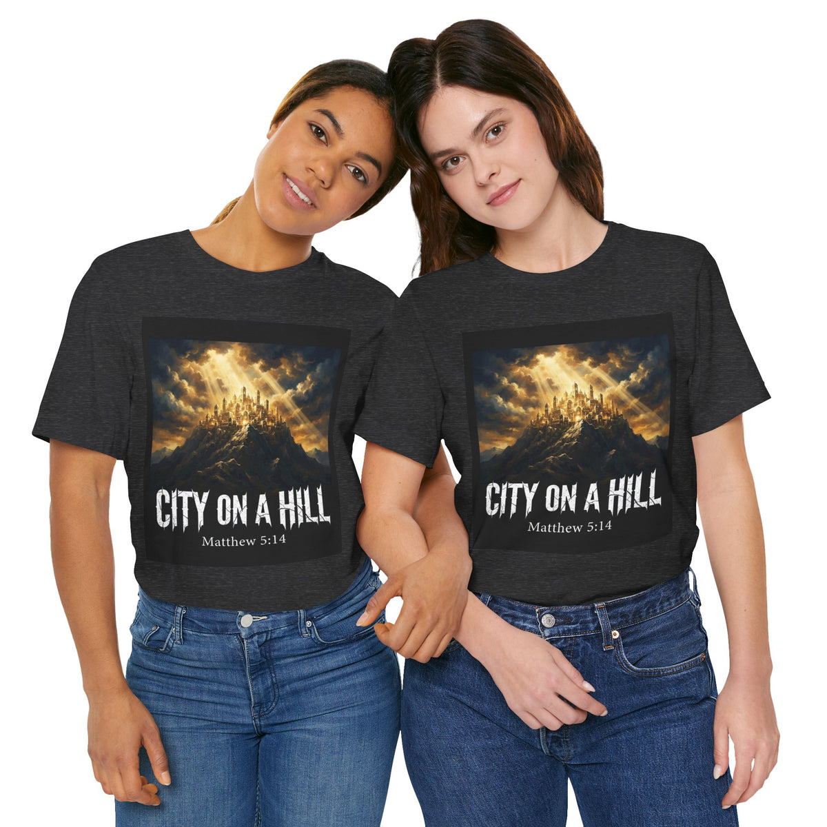 City on a Hill T-Shirt — Matthew 5:14 Christian Faith Tee