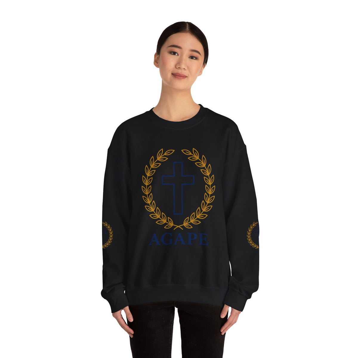 Agape Cross Crewneck Sweatshirt — Christian Faith Pullover