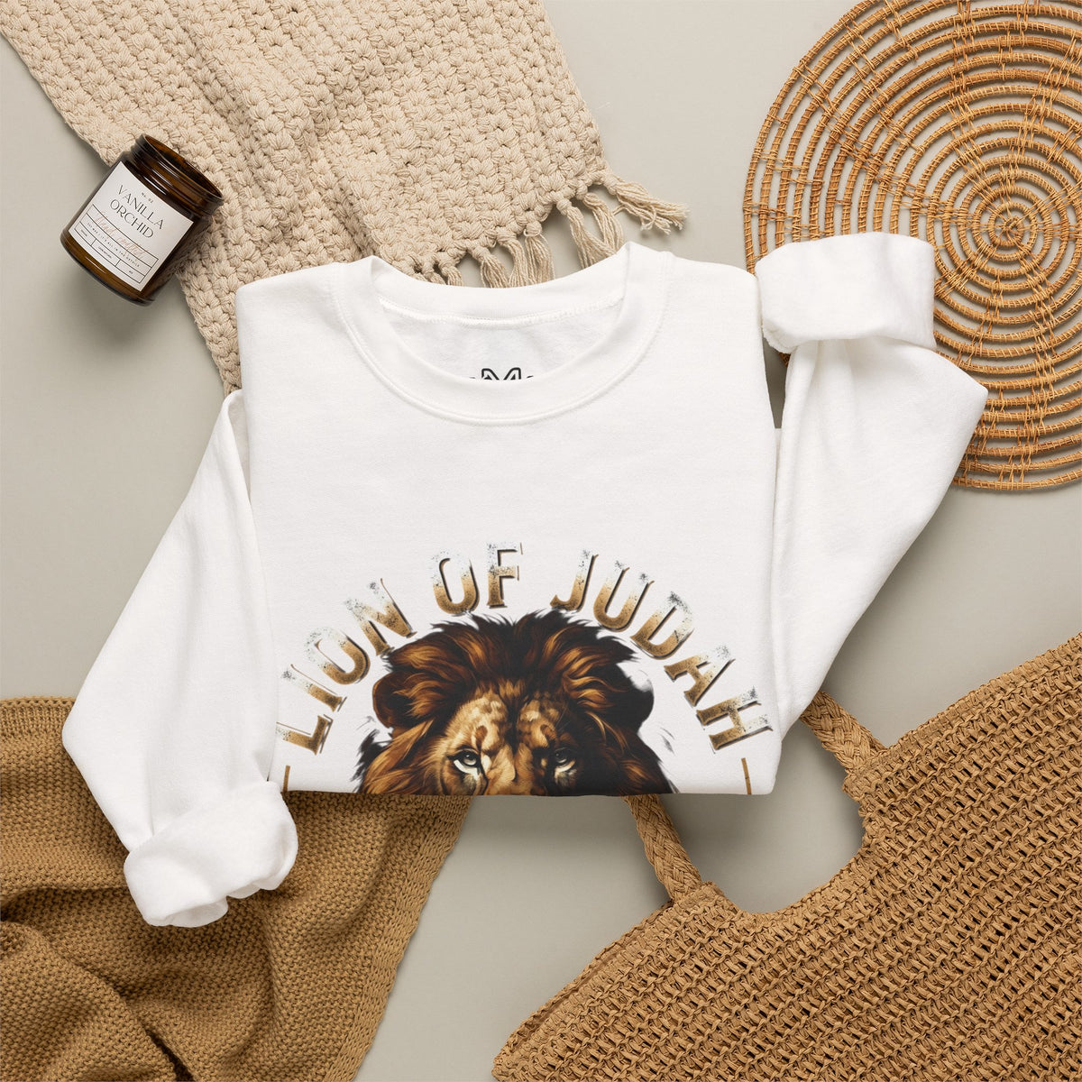 Lion of Judah Sweatshirt – "Revelation 5:5" Christian Crewneck