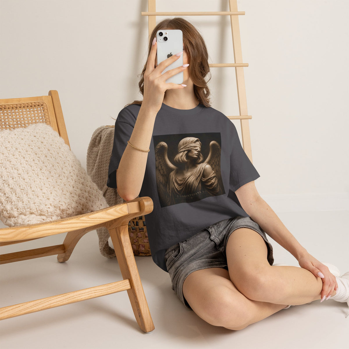 Angel Graphic Tee — "Walk by Faith, Not by Sight" Inspirational T‑Shirt