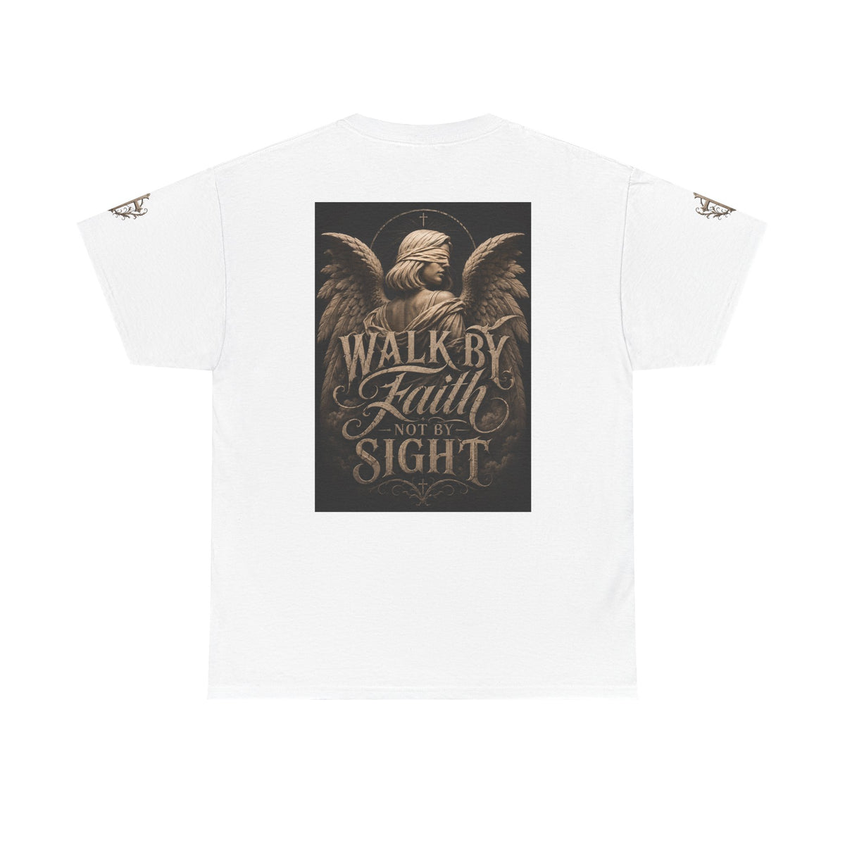 Angel Graphic Tee — "Walk by Faith, Not by Sight" Inspirational T‑Shirt