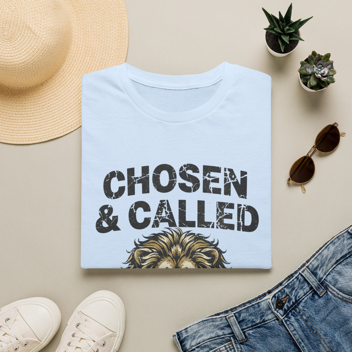 Chosen & Called Lion T-Shirt — Inspirational Christian Faith Tee