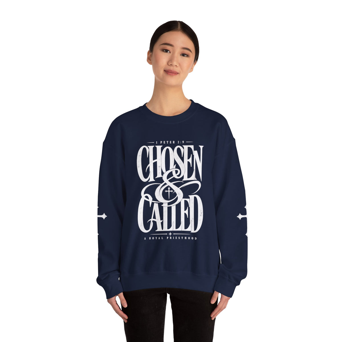 Chosen & Called Crewneck Sweatshirt — Christian Faith Apparel, 'A Royal Priesthood' Gospel Pullover