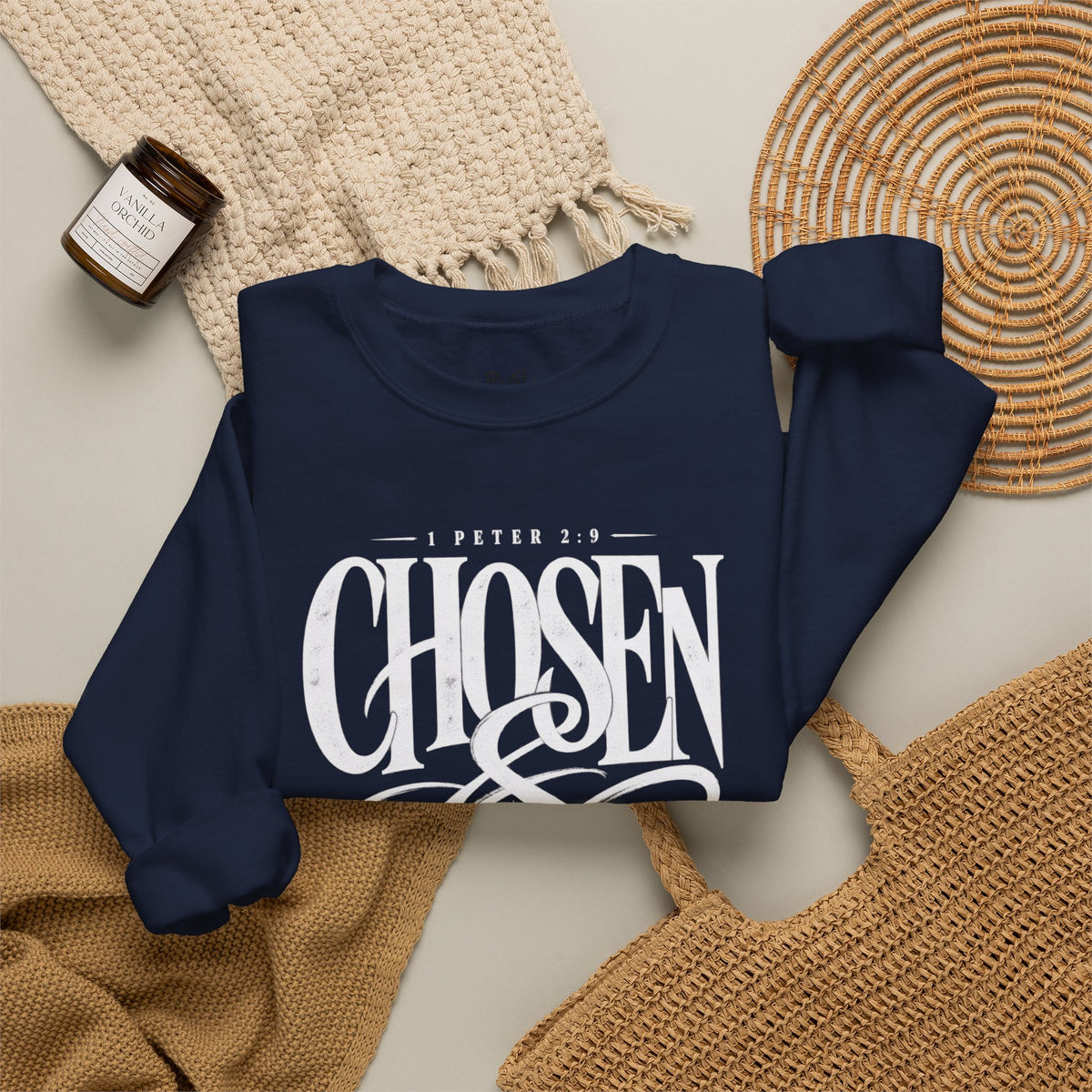 Chosen & Called Crewneck Sweatshirt — Christian Faith Apparel, 'A Royal Priesthood' Gospel Pullover