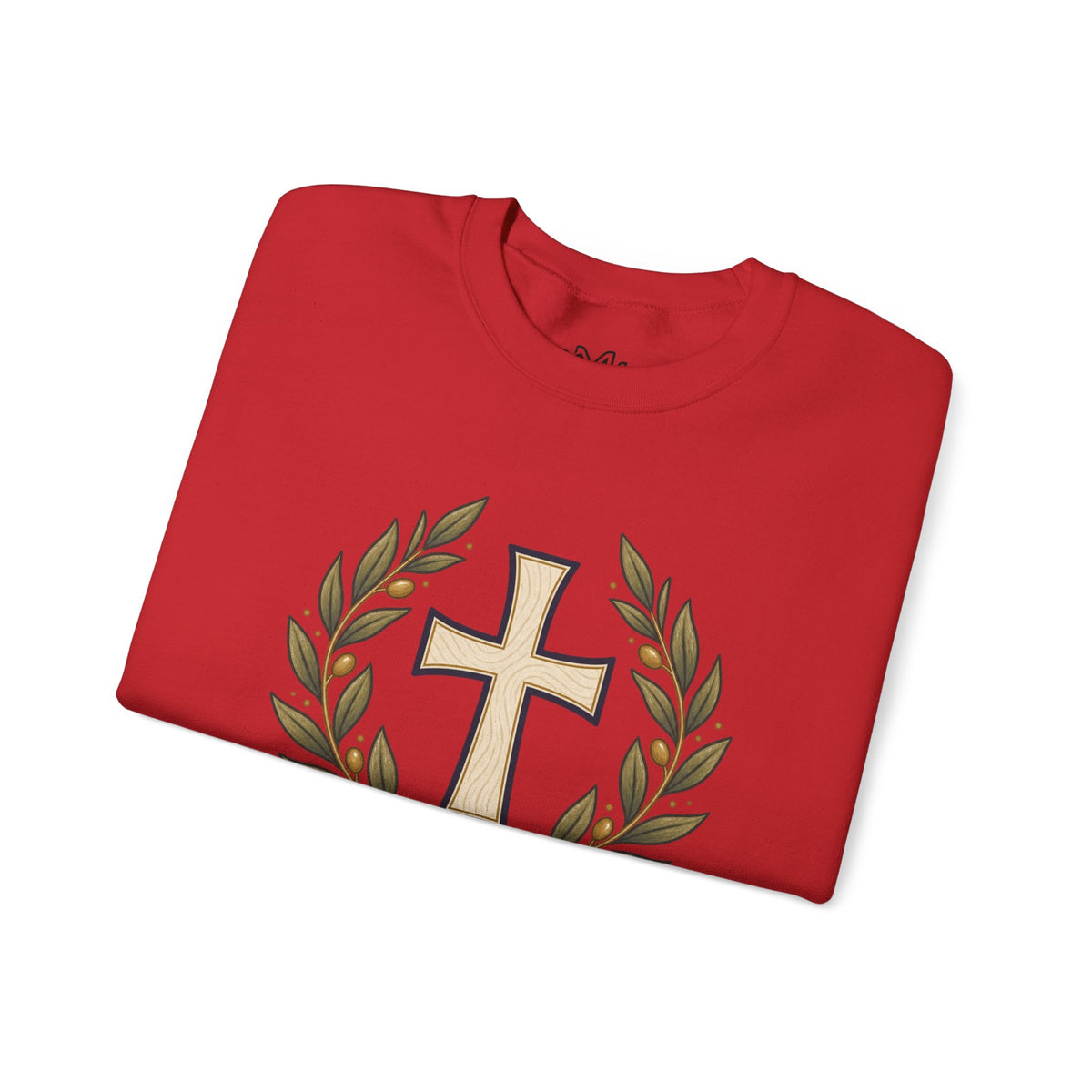 Crewneck Sweatshirt — "Be Still" Psalm 46:10 Christian Cross Design