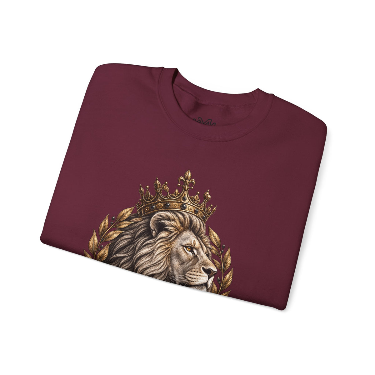 Strength Lion Crewneck Sweatshirt — Psalm 28:7 Inspirational Pullover
