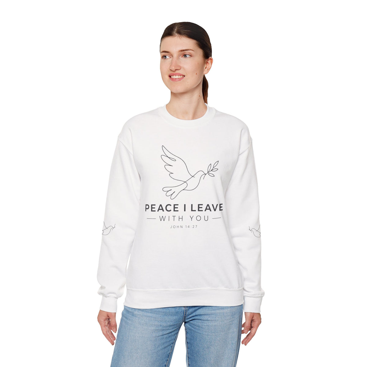 Peace I Leave Crewneck Sweatshirt — Dove & John 14:27 Inspirational Sweatshirt