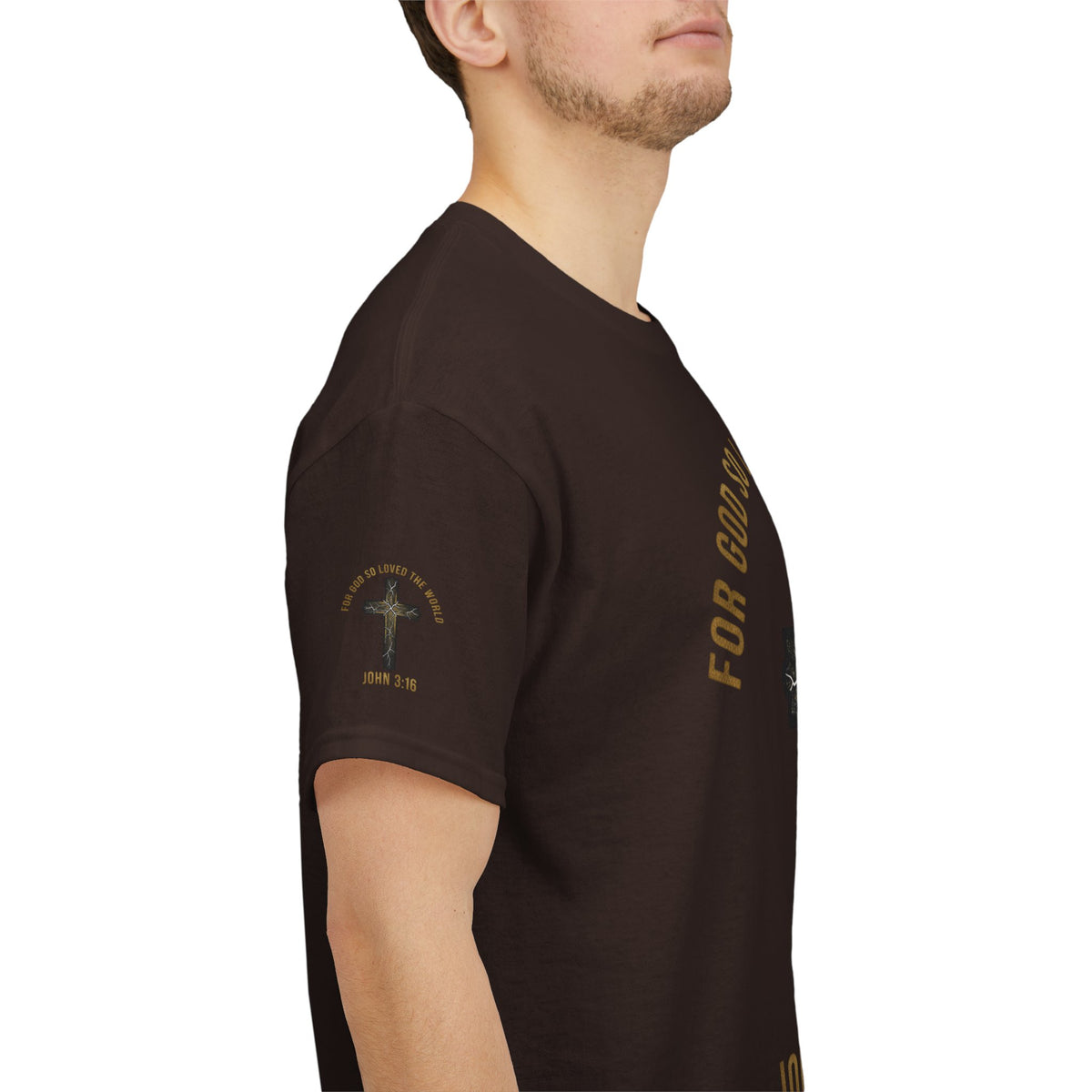 John 3:16 Cross T-Shirt — "For God So Loved the World" Christian Tee