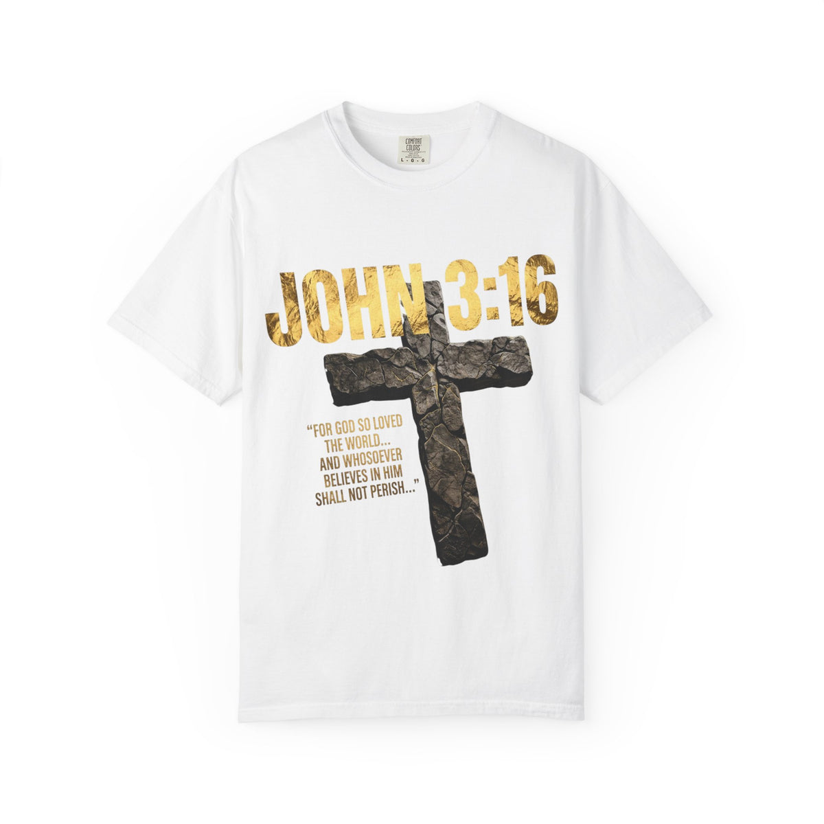 John 3:16 Cross T-Shirt — Christian Faith Scripture Tee
