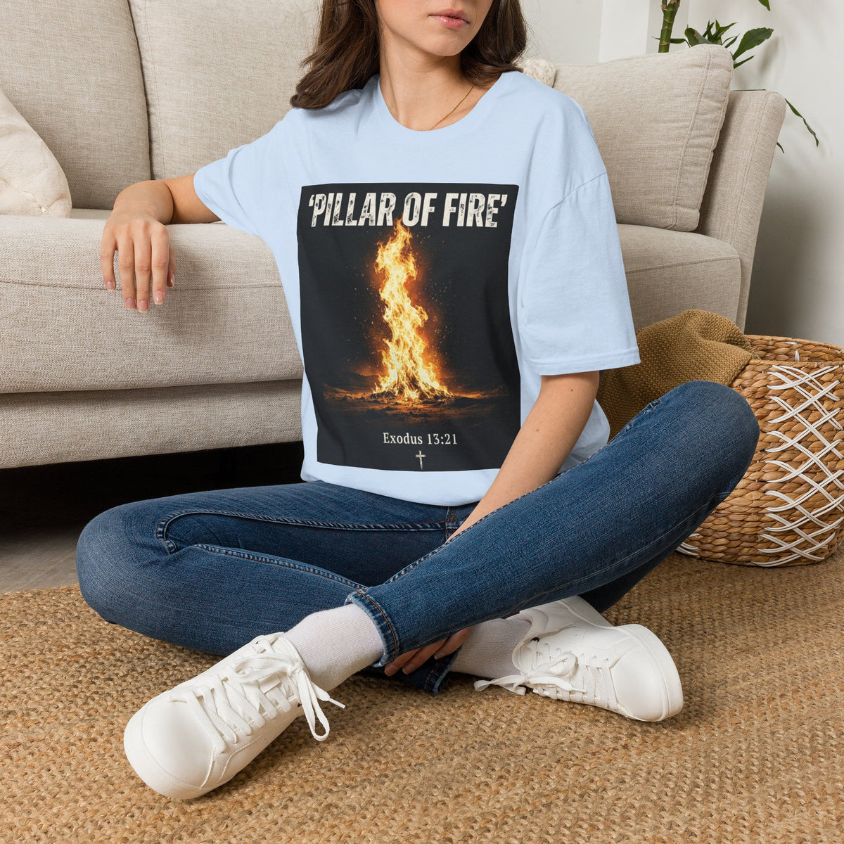 Pillar of Fire T‑Shirt — Biblical Exodus 13:21 Inspirational Faith Tee