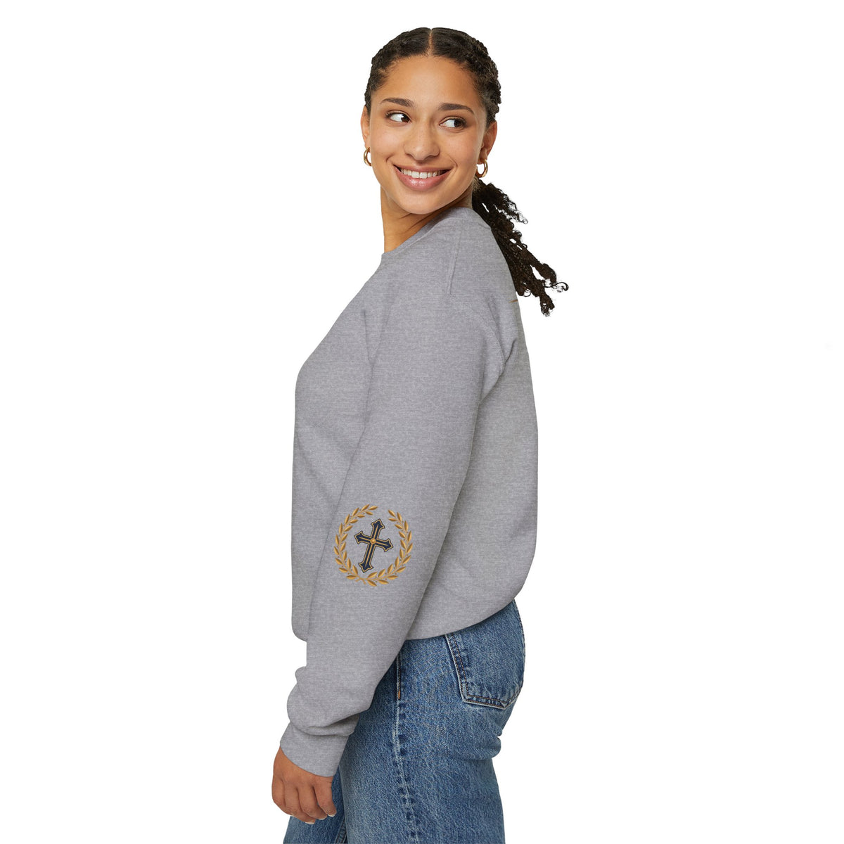 Psalm 27 Crewneck Sweatshirt — "The Lord Is My Light" Christian Cross Pullover