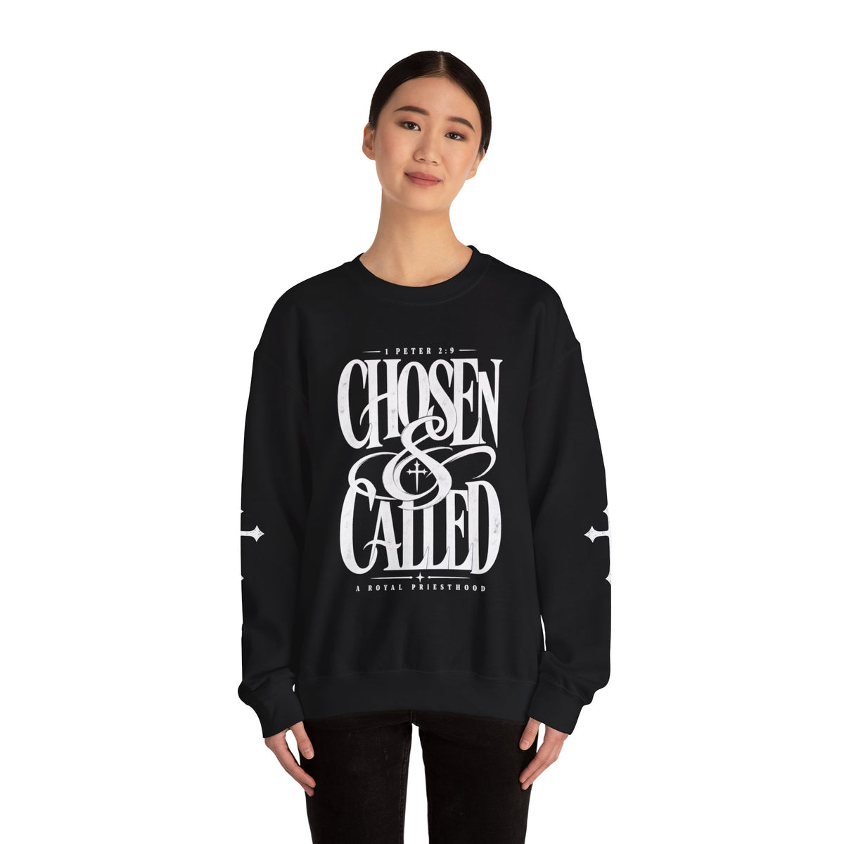 Chosen & Called Crewneck Sweatshirt — Christian Faith Apparel, 'A Royal Priesthood' Gospel Pullover