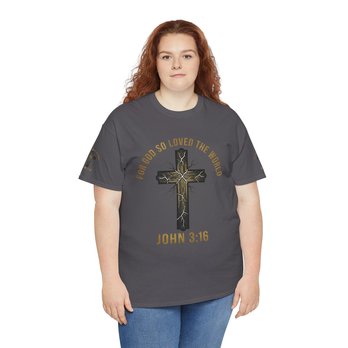 John 3:16 Cross T-Shirt — "For God So Loved the World" Christian Tee