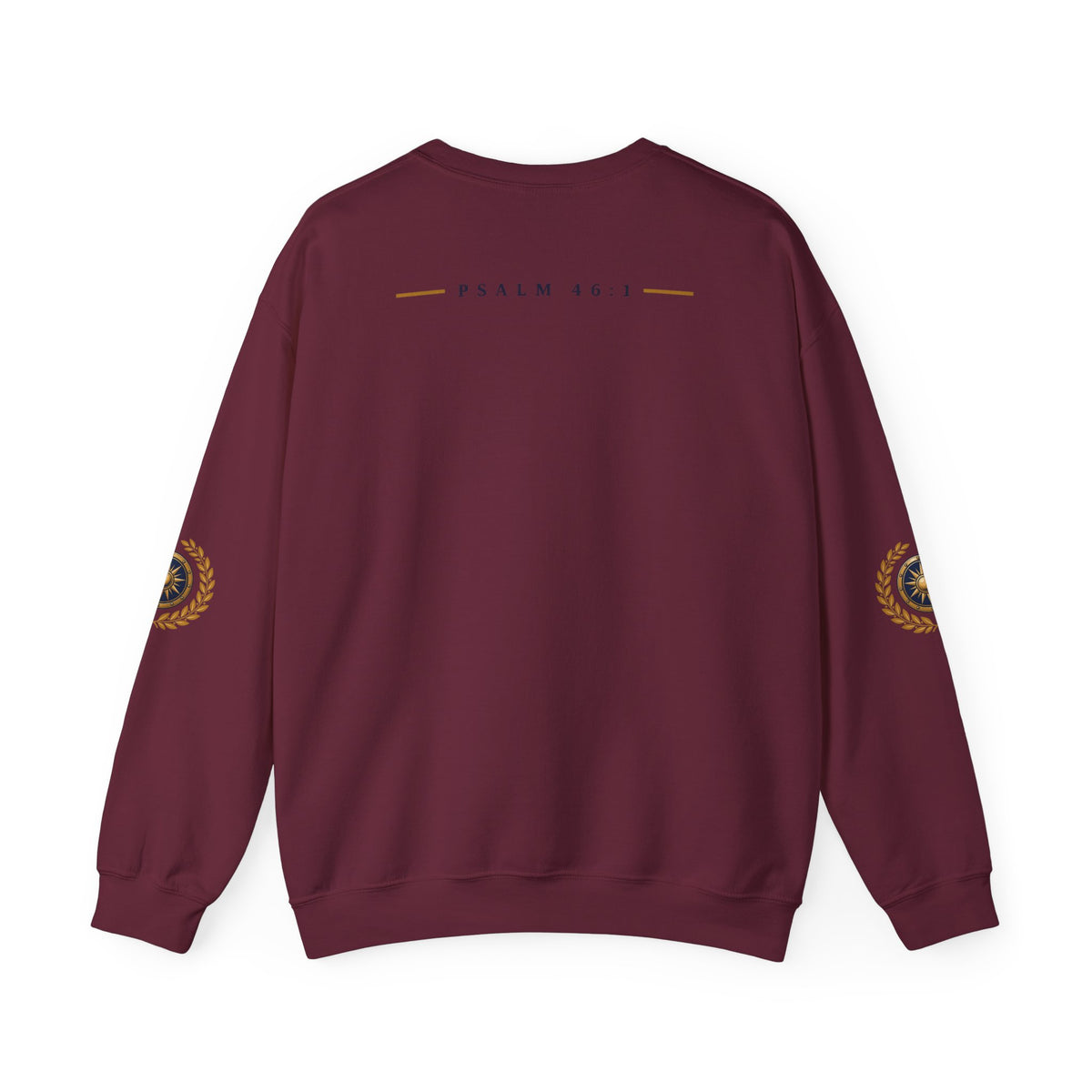 Crewneck Sweatshirt — “God Is Our Refuge and Strength” Psalm 46:1 Christian Faith Pullover