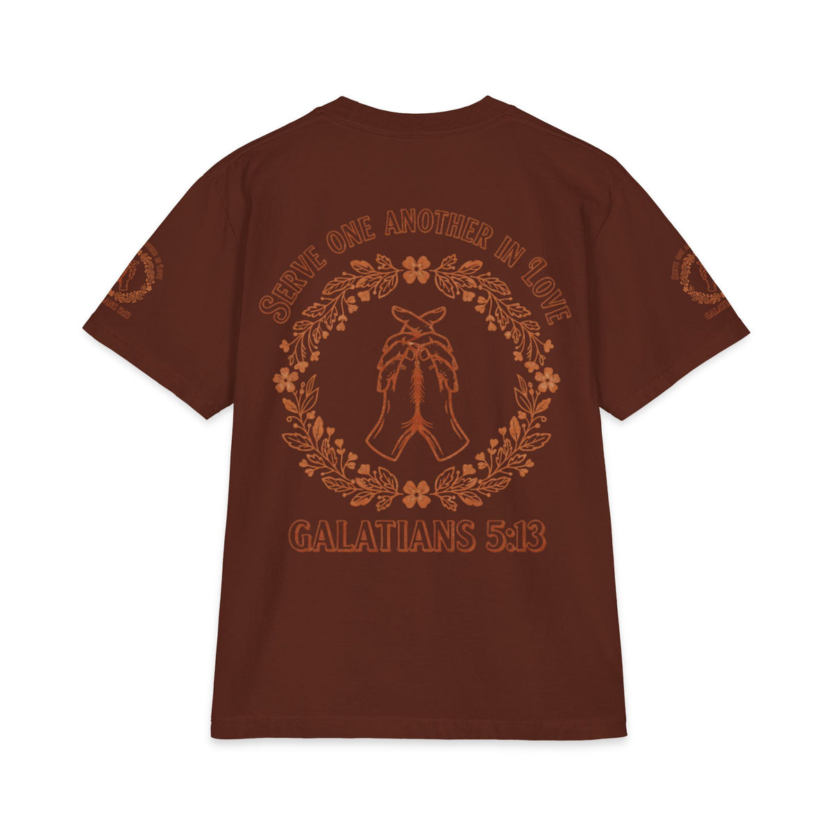 Galatians 5:13 Prayer Hands T-Shirt — Serve One Another in Love Christian Tee