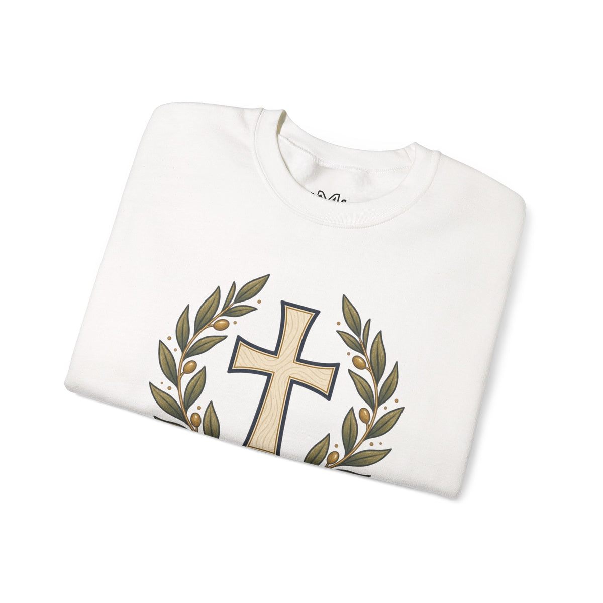 Crewneck Sweatshirt — "Be Still" Psalm 46:10 Christian Cross Design