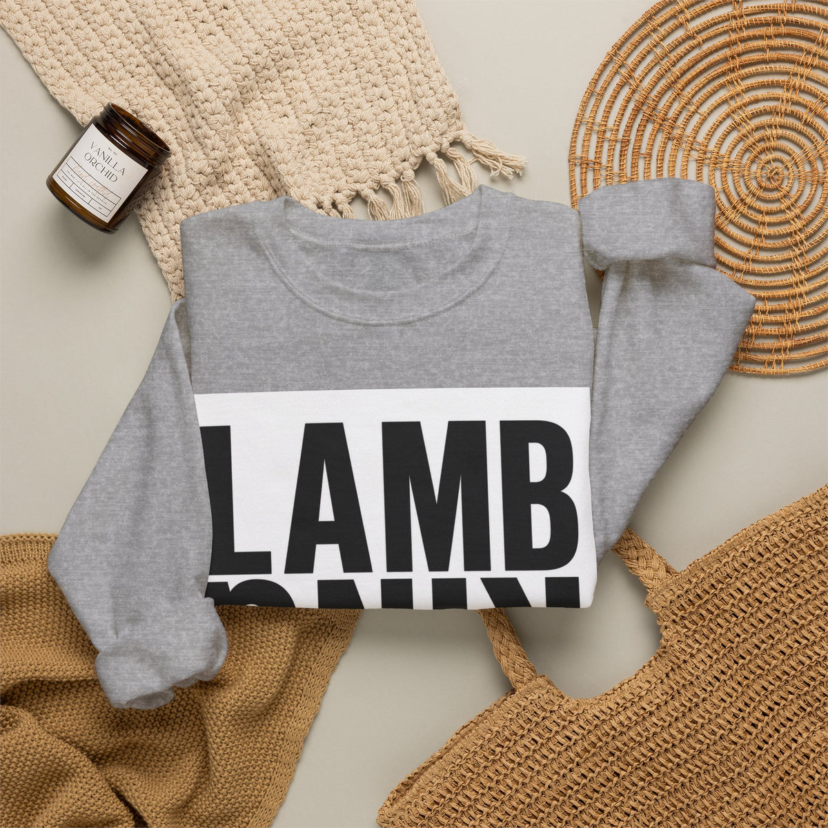 Lamb King Crewneck Sweatshirt — "The Lamb Is King" Christian Graphic Pullover