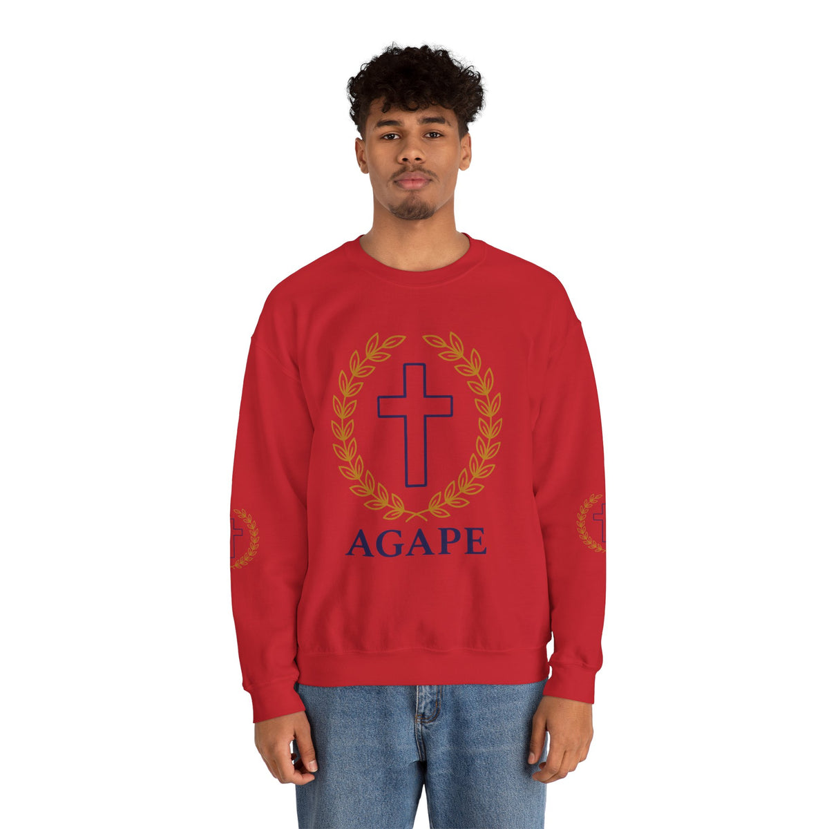 Agape Cross Crewneck Sweatshirt — Christian Faith Pullover