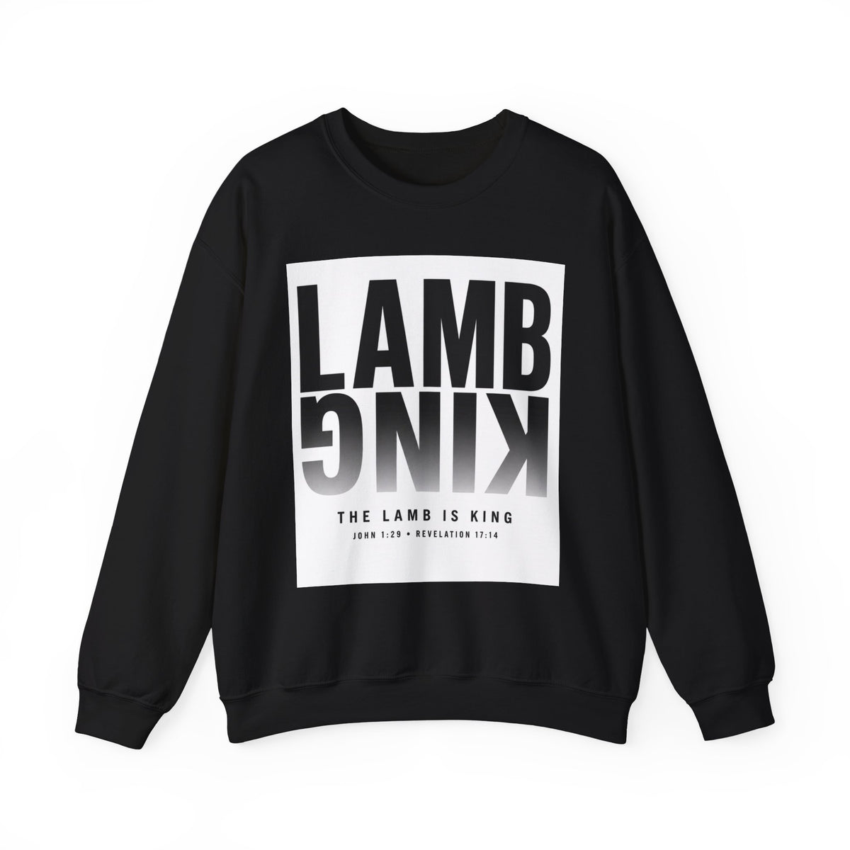 Lamb King Crewneck Sweatshirt — "The Lamb Is King" Christian Graphic Pullover