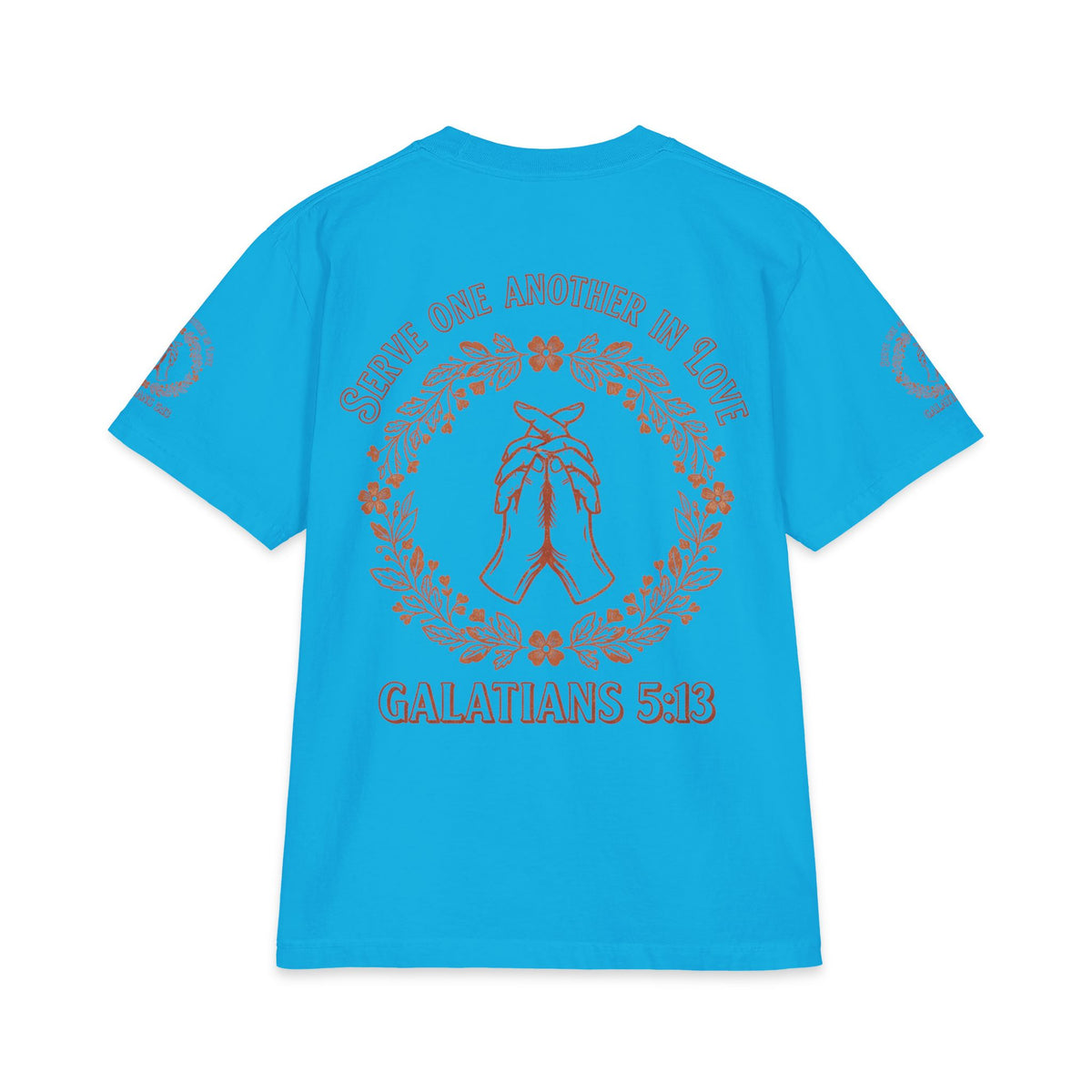 Galatians 5:13 Prayer Hands T-Shirt — Serve One Another in Love Christian Tee