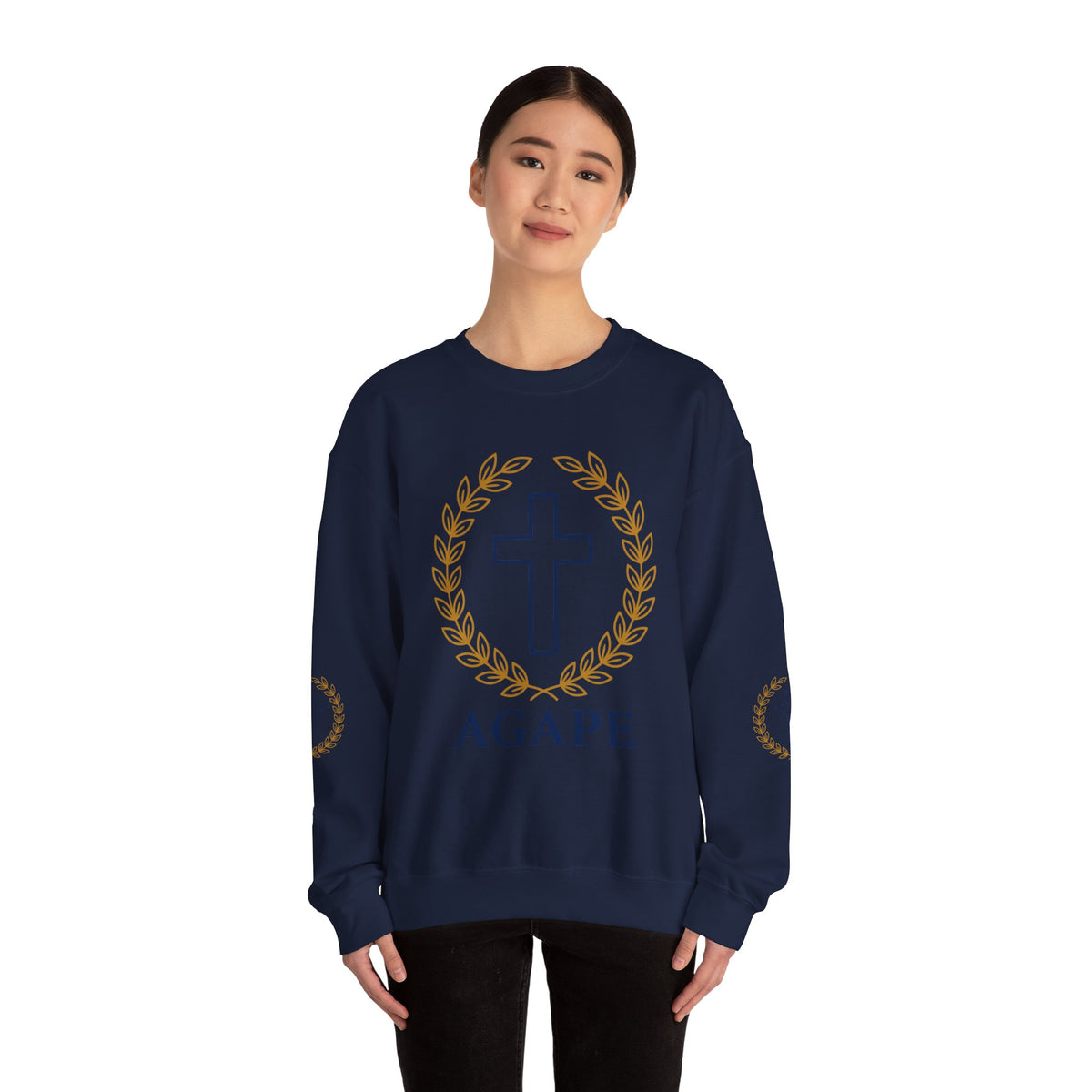 Agape Cross Crewneck Sweatshirt — Christian Faith Pullover