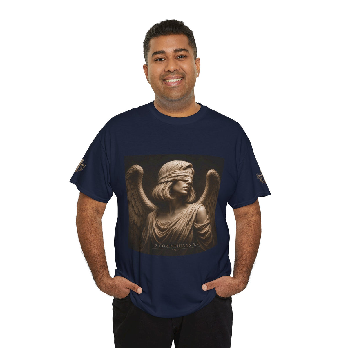 Angel Graphic Tee — "Walk by Faith, Not by Sight" Inspirational T‑Shirt