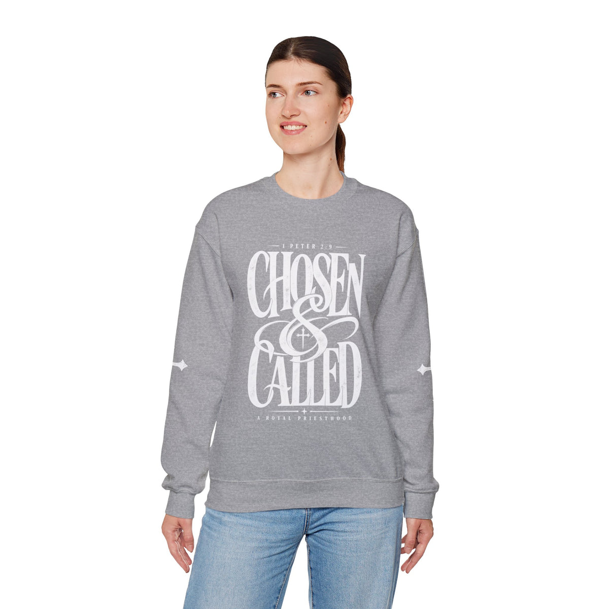 Chosen & Called Crewneck Sweatshirt — Christian Faith Apparel, 'A Royal Priesthood' Gospel Pullover