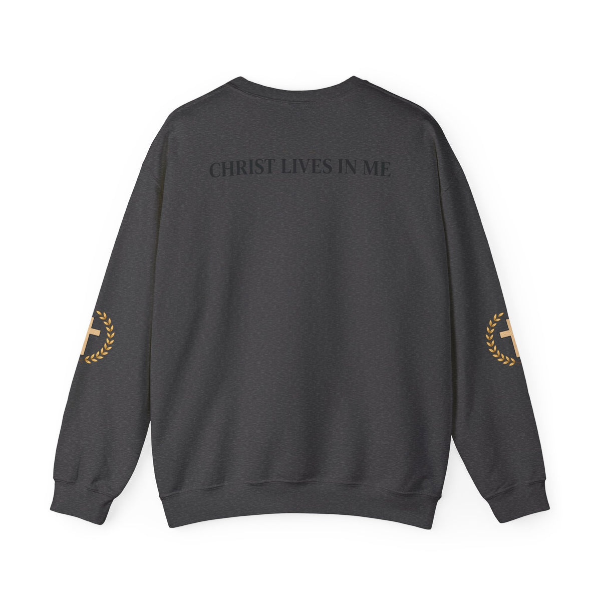 Christian Cross Crewneck Sweatshirt – "Christ Lives in Me" Religious Pullover