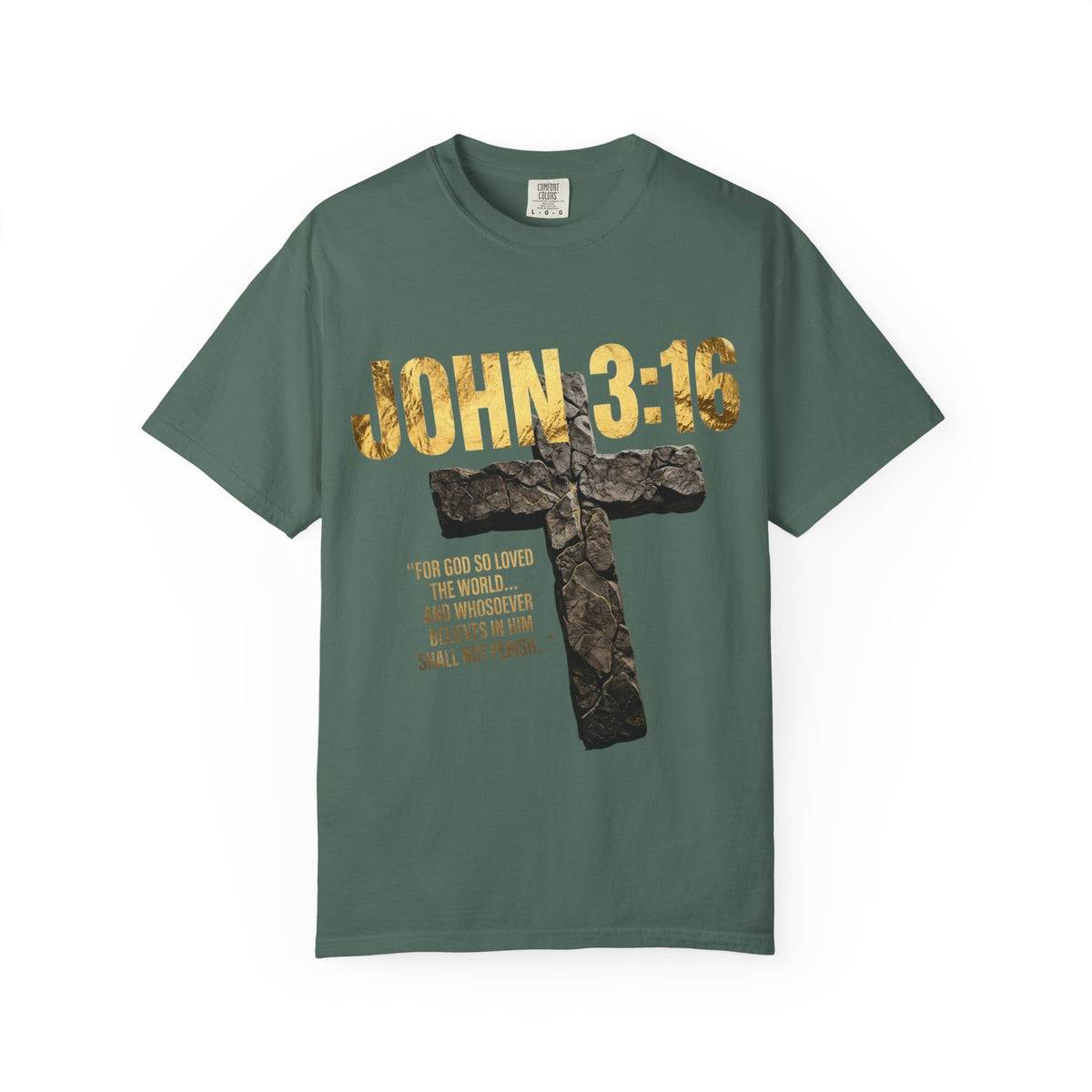 John 3:16 Cross T-Shirt — Christian Faith Scripture Tee