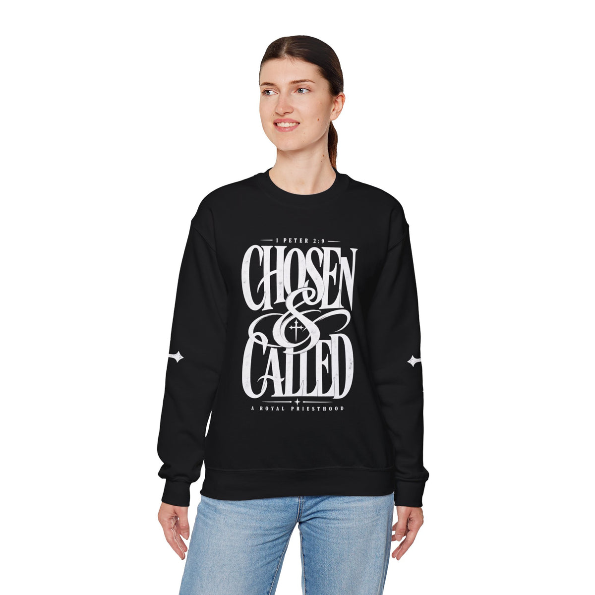 Chosen & Called Crewneck Sweatshirt — Christian Faith Apparel, 'A Royal Priesthood' Gospel Pullover